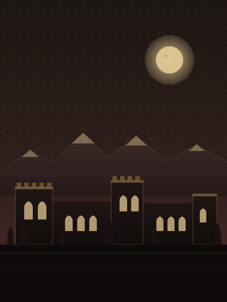 Ilustración de la Alhambra de Granada con Sierra Nevada al fondo